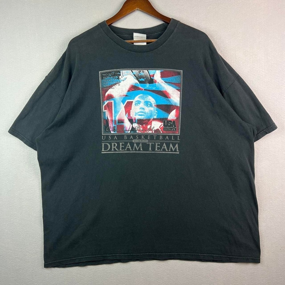 Vintage Team USA Basketball Dream Team Charles Barkley Nike Black Tee Shirt XXL